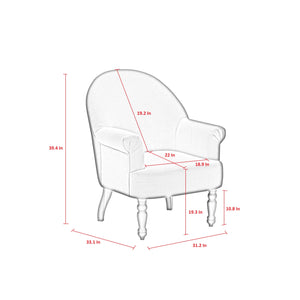 Homeroots 33" Gray And Brown Linen Arm Chair Grey  534142