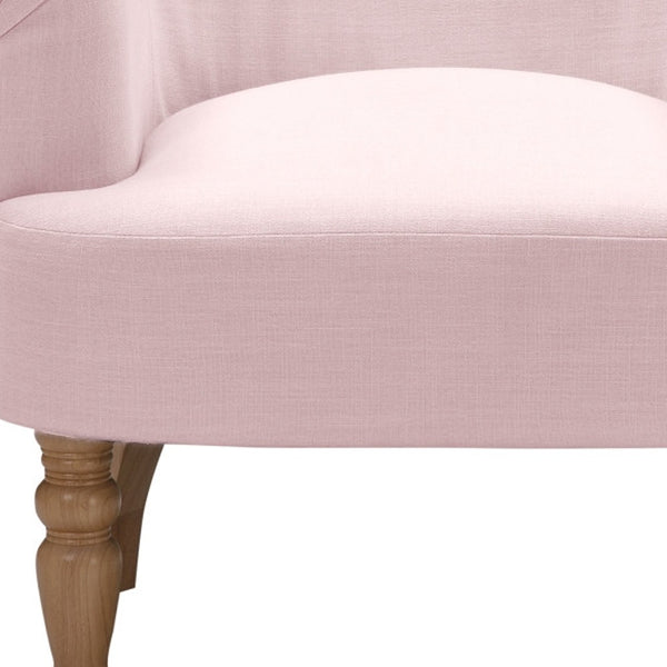 Homeroots 33" Pink And Brown Linen Arm Chair Pink  534143