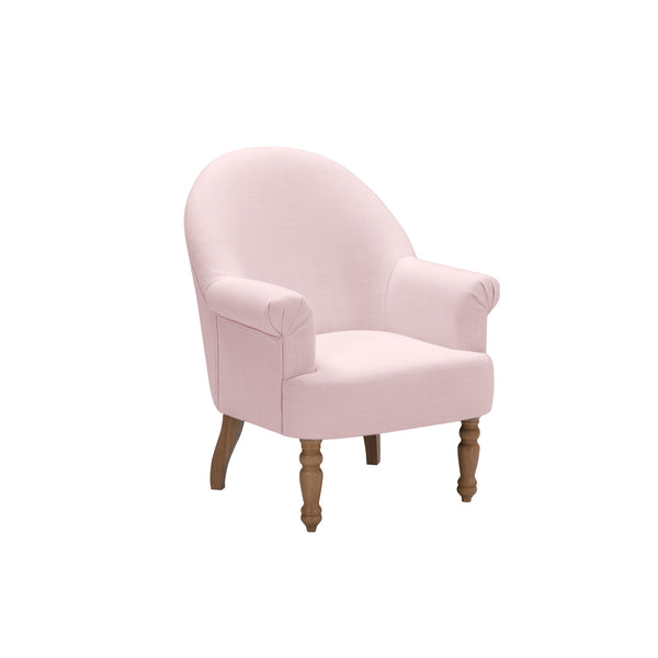 Homeroots 33" Pink And Brown Linen Arm Chair Pink  534143