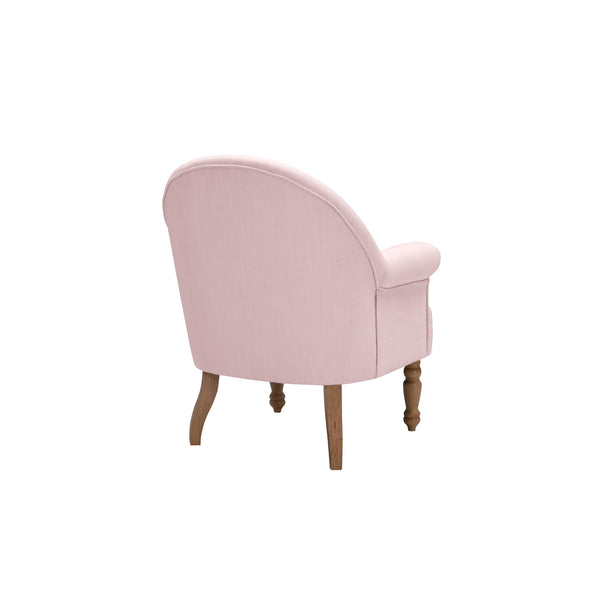 Homeroots 33" Pink And Brown Linen Arm Chair Pink  534143