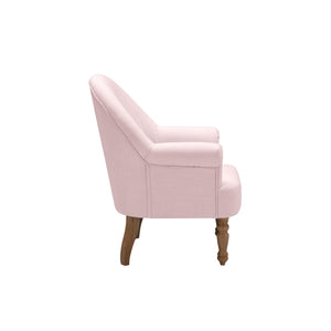 Homeroots 33" Pink And Brown Linen Arm Chair Pink  534143