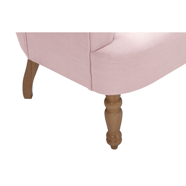 Homeroots 33" Pink And Brown Linen Arm Chair Pink  534143