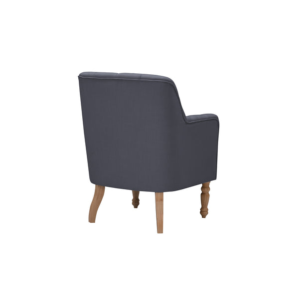 Homeroots 32" Dark Gray And Brown Linen Tufted Arm Chair Dark Grey  534146