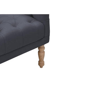 Homeroots 32" Dark Gray And Brown Linen Tufted Arm Chair Dark Grey  534146