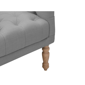 Homeroots 32" Gray And Brown Linen Tufted Arm Chair Grey  534147