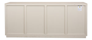 Sarreid Hollis 4 Door Sideboard In Stone Grey With Natural Doors - Stylish Reclaimed Pine Storage Solution Grey  53415-1