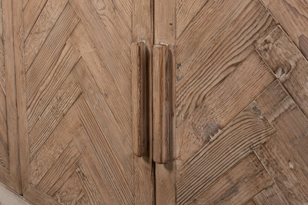 Sarreid Hollis 4 Door Sideboard In Stone Grey With Natural Doors - Stylish Reclaimed Pine Storage Solution Grey  53415-1