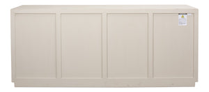 Sarreid Hollis 4-door Sideboard In Antique White With Natural Pine Doors - Stylish Storage Solution White  53415-3