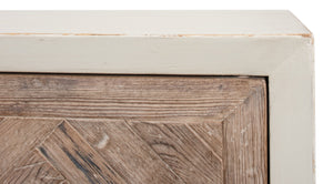 Sarreid Hollis 4-door Sideboard In Antique White With Natural Pine Doors - Stylish Storage Solution White  53415-3