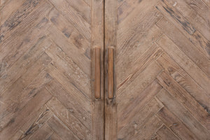 Sarreid Hollis 4-door Sideboard In Antique White With Natural Pine Doors - Stylish Storage Solution White  53415-3