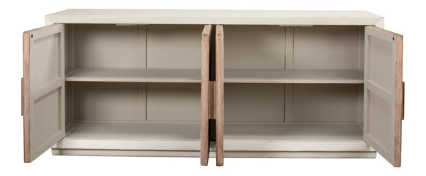 Sarreid Hollis 4-door Sideboard In Antique White With Natural Pine Doors - Stylish Storage Solution White  53415-3