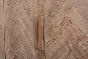 Sarreid Hollis 4-door Sideboard In Antique White With Natural Pine Doors - Stylish Storage Solution White  53415-3