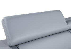 Homeroots 89" Light Blue Italian Leather Sofa With Silver Legs Light Grey  534157