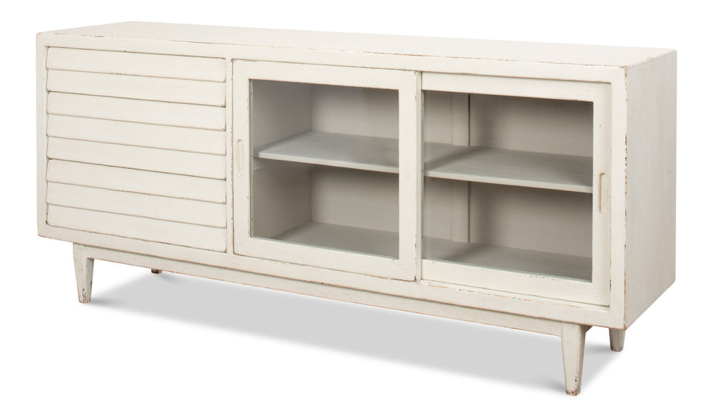 Sarreid Reese Sideboard In Antique White - Elegant Pine Storage Solution For Stylish Home Décor White  53416-3