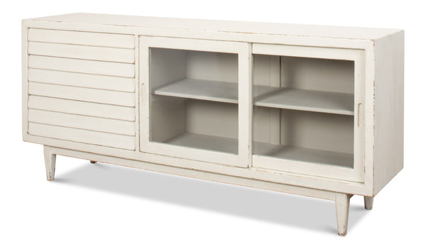 Sarreid Reese Sideboard In Antique White - Elegant Pine Storage Solution For Stylish Home Décor White  53416-3