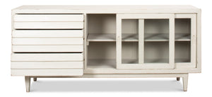 Sarreid Reese Sideboard In Antique White - Elegant Pine Storage Solution For Stylish Home Décor White  53416-3