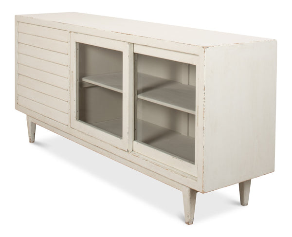 Sarreid Reese Sideboard In Antique White - Elegant Pine Storage Solution For Stylish Home Décor White  53416-3
