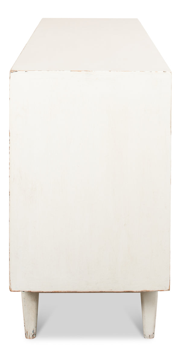 Sarreid Reese Sideboard In Antique White - Elegant Pine Storage Solution For Stylish Home Décor White  53416-3