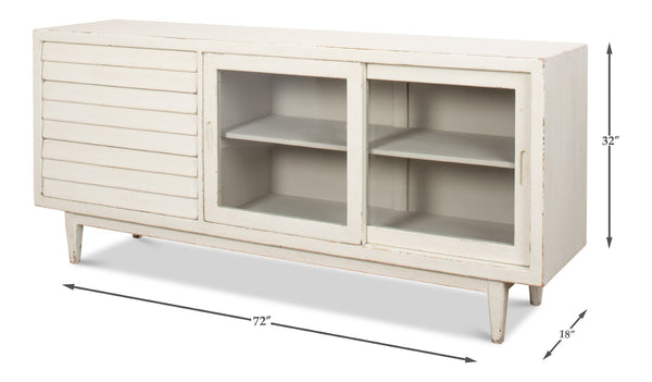 Sarreid Reese Sideboard In Antique White - Elegant Pine Storage Solution For Stylish Home Décor White  53416-3