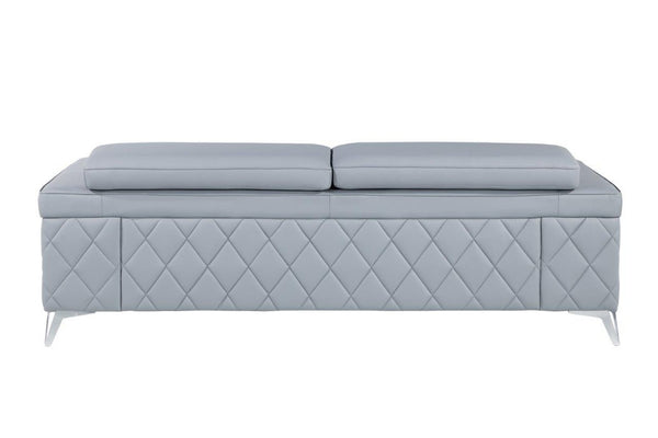 HomeRoots Three Piece Indoor Blue Leather Seating Set for 5 – Modern Design, Comfort, and Durability! 534167