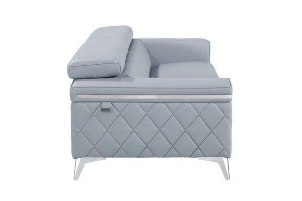 HomeRoots Three Piece Indoor Blue Leather Seating Set for 5 – Modern Design, Comfort, and Durability! 534167