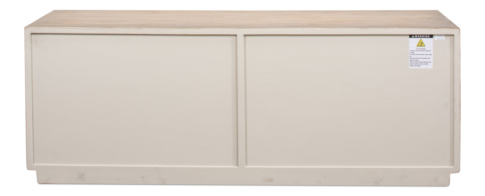 Sarreid Amalia Tv Stand In Stone Grey With Natural Reclaimed Pine Doors - Stylish & Modern Home Décor Grey  53417-1