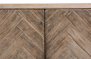 Sarreid Amalia Tv Stand In Stone Grey With Natural Reclaimed Pine Doors - Stylish & Modern Home Décor Grey  53417-1