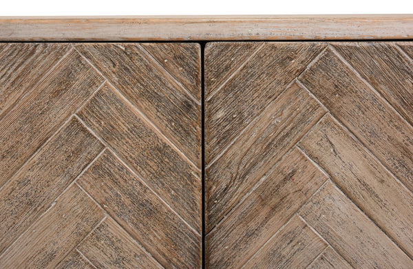 Sarreid Amalia Tv Stand In Stone Grey With Natural Reclaimed Pine Doors - Stylish & Modern Home Décor Grey  53417-1