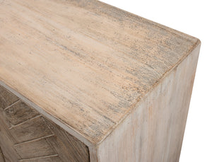 Sarreid Amalia Tv Stand In Stone Grey With Natural Reclaimed Pine Doors - Stylish & Modern Home Décor Grey  53417-1