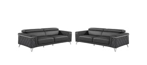 Homeroots Two Piece Gray Four Person Seating Set Dark Grey  534170