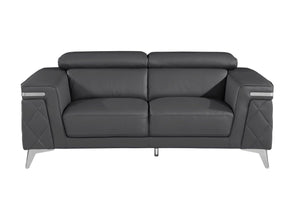 Homeroots Two Piece Gray Four Person Seating Set Dark Grey  534170