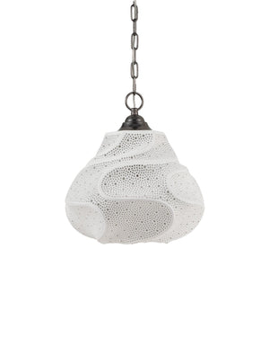 Currey & Company Wintershall White Pendant Light – Sculptural Porcelain Shade, Adjustable Height, Dimmable Elegance White Porcelain ,Metal 9000-1283-currey-company