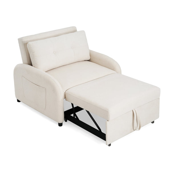 English Elm Christopher Knight Home® - (Old 3-in-1 Convertible Sleeper Sofa Bed with Pillow & Pocket, Compact Loveseat with Pull-Out Bed and Wheels Beige N765P34284849W