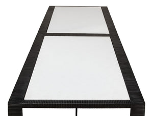 Sarreid Ridged Iron Coffee Table – Stylish Rectangular Design With Elegant Black Finish And Marble Top Black  53428