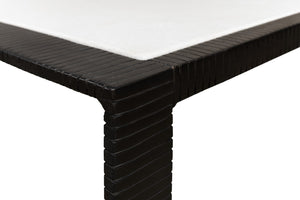 Sarreid Ridged Iron Coffee Table – Stylish Rectangular Design With Elegant Black Finish And Marble Top Black  53428