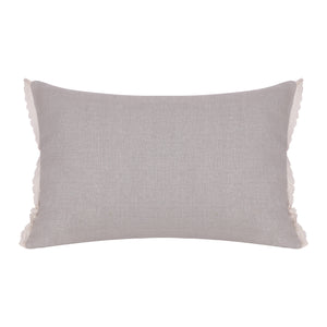 Homeroots 16" X 24" Natural And Ivory Botanical Linen Zippered Pillow With Embroidery   534303