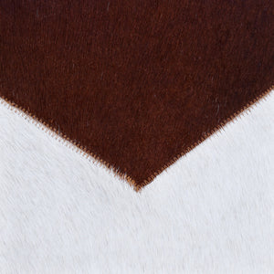 Homeroots 20" X 20" Brown And Ivory Geometric Faux Leather Zippered Pillow   534304