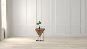 Sarreid Hardy Inverted Obelisk Table - Stunning Wire Brushed Wheat Finish With Acacia & Iron Elements Tan  53430
