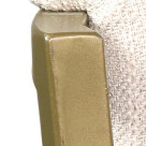 HomeRoots 30" Beige Low Back Bar Chair with Antiqued Brass Frame - Vintage Charm for Modern Spaces 534318
