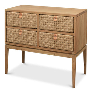 Sarreid Gewe Woven Front Chest Of Drawers - Stylish Acacia With Driftwood Finish For Elegant Storage Solutions Tan  53432