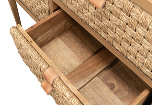 Sarreid Gewe Woven Front Chest Of Drawers - Stylish Acacia With Driftwood Finish For Elegant Storage Solutions Tan  53432