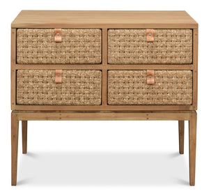 Sarreid Gewe Woven Front Chest Of Drawers - Stylish Acacia With Driftwood Finish For Elegant Storage Solutions Tan  53432