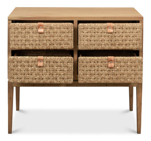 Sarreid Gewe Woven Front Chest Of Drawers - Stylish Acacia With Driftwood Finish For Elegant Storage Solutions Tan  53432