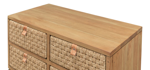 Sarreid Gewe Woven Front Chest Of Drawers - Stylish Acacia With Driftwood Finish For Elegant Storage Solutions Tan  53432