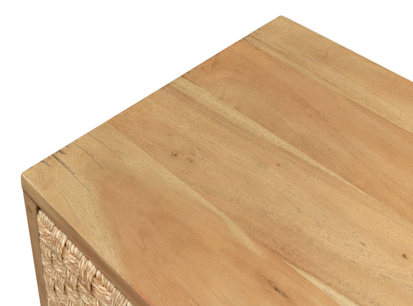 Sarreid Gewe Woven Front Chest Of Drawers - Stylish Acacia With Driftwood Finish For Elegant Storage Solutions Tan  53432