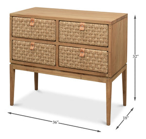 Sarreid Gewe Woven Front Chest Of Drawers - Stylish Acacia With Driftwood Finish For Elegant Storage Solutions Tan  53432
