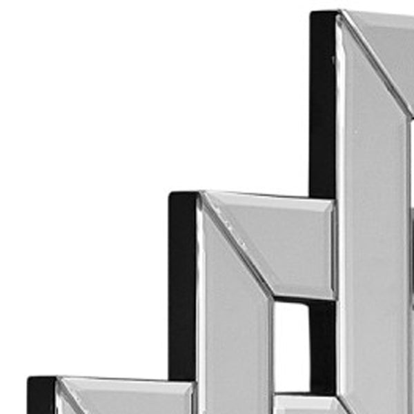 Homeroots 35" Clear Unframed Art Deco Accent Mirror  Glass 534353