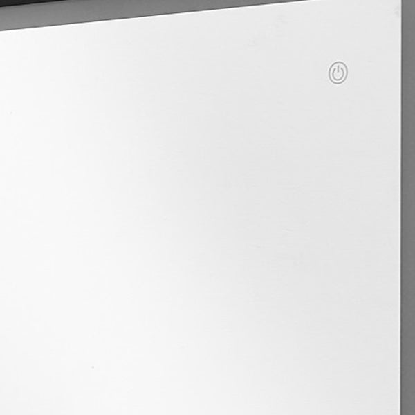 Homeroots 53" Black Lighted Metal Framed Accent Mirror  Glass 534358