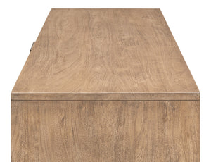 Sarreid Augustus 2 Door Cabinet - Stylish Flaky Pine Finish With Acacia & Iron In Antique Nickel Design Tan  53435