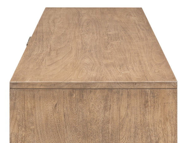 Sarreid Augustus 2 Door Cabinet - Stylish Flaky Pine Finish With Acacia & Iron In Antique Nickel Design Tan  53435